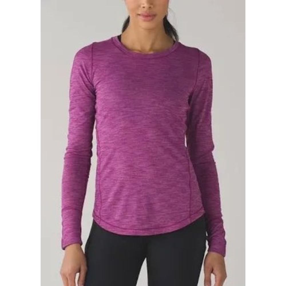 Lululemon 5 Mile Long Sleeve in Heathered‎ Regal Plum Size 4 Athleisure Running